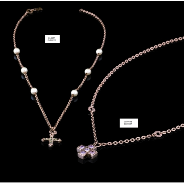 Necklace with cross and beads