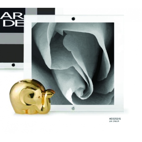Frame with elephant, silver covered