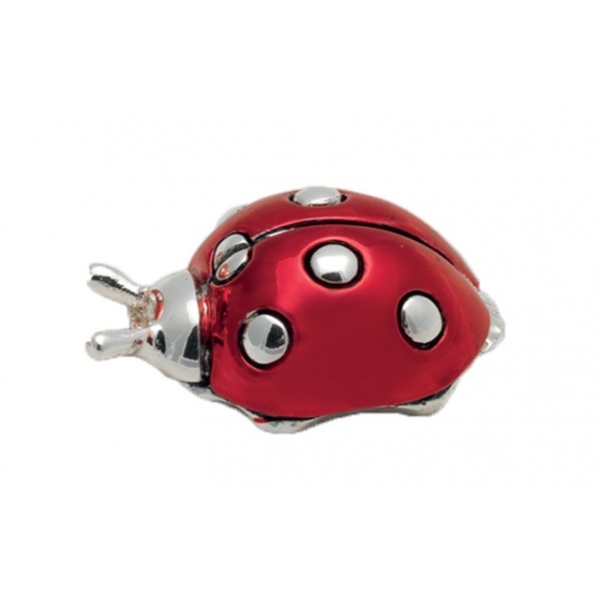 Silver Covered Ladybug with enamel - Image 2