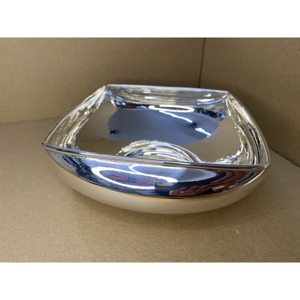 Silver Square Bowl "Emerald"