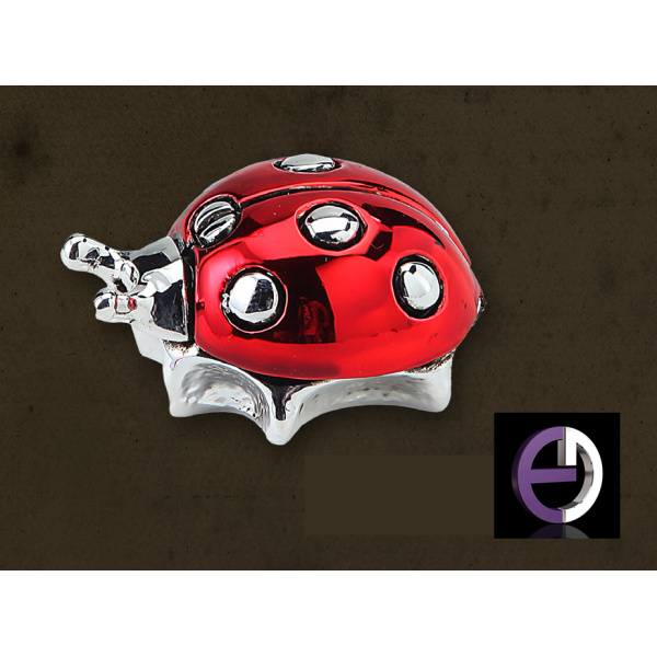 Silver covered Ladybug with enamel