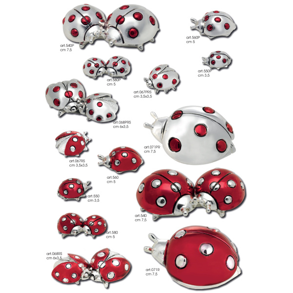 Silver covered Ladybug with enamel - Image 3